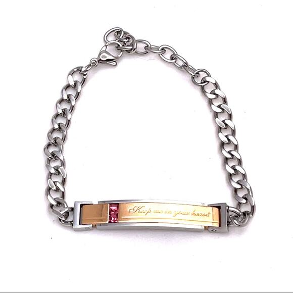 Keep me in your heart bracelet silver and gold color - Picture 2 of 4